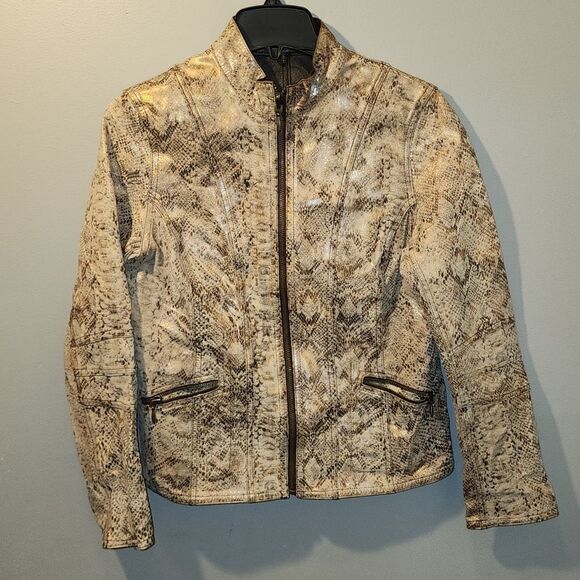 Chico's Reversible Leather Jacket  - Picture 1 of 10